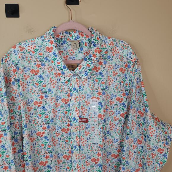 Duluth Wrinklefighter Button Up Shirt in Gardener Floral Plus Size 4X - Picture 2 of 9